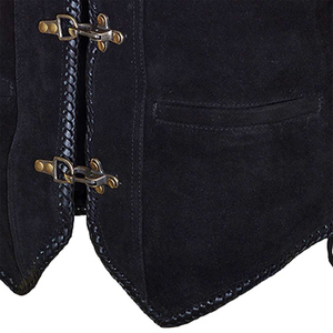 Chaleco de Motocicleta de Cuero de Gamuza para Hombre, Chaleco Protector para Motociclistas, Chaleco de Seguridad para Motocicleta con Armadura - Product Image 4