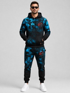 Casual Tracksuit Set Soft Cotton Blend Men <b>Hoodie</b> and Jogger Pants Two Piece Lounge Wear Gym <b>Workout</b> Travel Outfit - Product Image 1