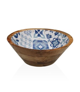 Tazón de madera con acabado esmaltado para cocina india, restaurante, mesa de comedor, servicio de comida tradicional - Product Image 6
