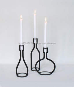 Portavelas de hierro con acabado rústico de primera calidad para cenas románticas con velas o centros de mesa de boda vintage - Product Image 4