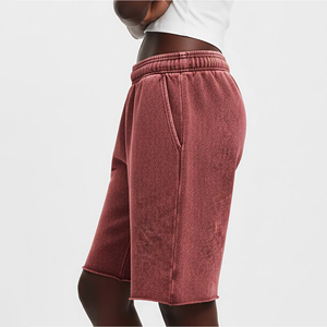 Shorts de mujer de algodón pesado con lavado ácido, estilo urbano, con logo personalizado, de secado rápido y transpirables, precio mayorista, ¡novedad! - Product Image 3