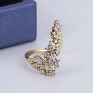 แหวนทองประดับเพชรโมอิสซาไนต์ทรงกลมเจียระไนแบบใหม่ สไตล์ฮิปฮอป สำหรับงานแต่งงาน งานครบรอบ หรือเป็นของขวัญ - Product Image 2