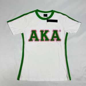 AKA <b>White</b> Premium <b>Shirt</b> Women Greek Letter Printed High Quality Fabric Comfortable Fit Casual Crewneck Top - Product Image 2