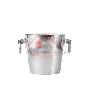 Seau à vin en argent fini, design moderne, qualité supérieure, seau à glace avec poignée, refroidisseur de bouteilles de champagne et de vin - Product Image 1