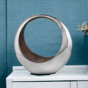 Plateau de service rond en bois de luxe au design classique, durable et écologique, fait main, décoration d'intérieur pour chambre, cuisine, table basse - Product Image 5
