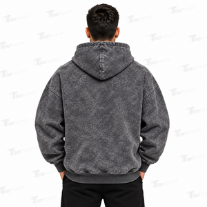 New 2026 Wholesale Custom Logo Pullover Acid Wash <b>Hoodies</b> <b>for</b> <b>Men</b> Oversized 100% Cotton <b>Plain</b> Fabric Plus Size <b>Men</b> <b>Hoodies</b> - Product Image 4