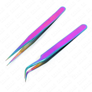 Zullo Industries Precision Volume Eyelash Tweezers Set Stainless Steel Pointed Tip Lash <b>Tools</b> Custom Color with Logo - Product Image 3