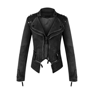 ALOZMAK Unisex Genuine Leather Biker <b>Jacket</b> Winter Waterproof Windproof Quick Dry Breathable Stand Collar Custom OEM Service - Product Image 1