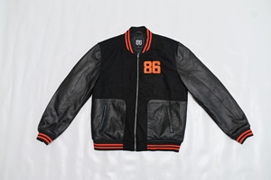 Men's XS Size Winter <b>Wool</b> Viscose Jacket Breathable Waterproof Varsity Style Hooded Collarless Design Logo Decorated Baseball - Product Image 2