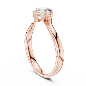Bague de fiançailles en moissanite taille ronde, or rose, argent sterling 925, avec tige torsadée, solitaire, pour femme - Product Image 4