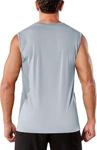 Débardeurs pour hommes UPF 80+ Protection solaire 100% coton Col rond Sans manches Évacuation de l'humidité Athlétique Gym Entraînement Musculation - Product Image 2