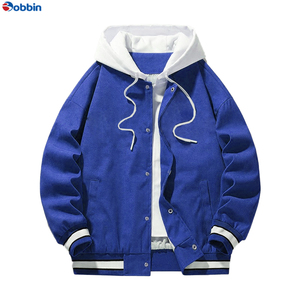 Chaqueta de Béisbol con Capucha para Hombre BOBBIN INDUSTRIES, Cortavientos, de Secado Rápido, Lana/Poliéster, Casual, Invierno, Hip Hop, con Apliques Bordados - Product Image 4