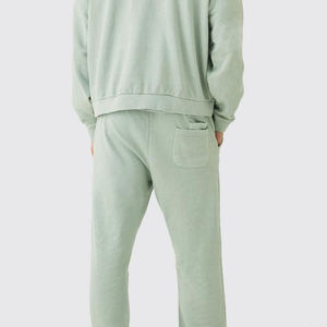 Survêtement à capuche pour homme, manches longues, coupe classique, 100 % coton molletonné, couleur unie, automne, décontracté, respirant, design 2-en-1, fermeture éclair sur le devant - Product Image 3