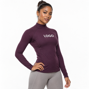 Seamless <b>Compression</b> <b>Shirt</b> <b>Women</b> <b>Women's</b> Base Layer Top Soft touch Breathable Performance Knit Custom Logo Supplier Bulk Supply - Product Image 5