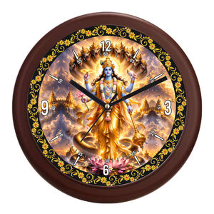 Modern Silent Quartz Personalized Printing Technique Lord Vishnu Wall Clock Spiritual Home Decor for <b>Easter</b> and Valentine's Day - Product Image 1