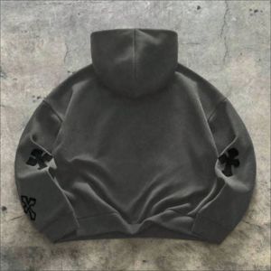 OEM ODM Sweat à capuche décontracté pour homme en molleton de coton, couleur unie, manches longues, coupe ample, style streetwear, brodé, écologique, haute qualité, en gros - Product Image 2