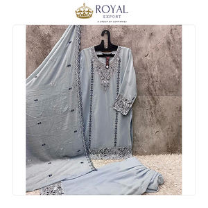 Magnifique ensemble de vêtements pakistanais au design élégant, style classique traditionnel, tenue décontractée, ensemble de costume en georgette lourde à prix bas - Product Image 5