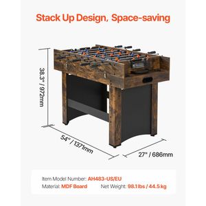Tavolo da Gioco Combinato 3-in-1 da 54 Pollici: Air Hockey, Ping Pong e Calciobalilla con Spintori in PU - Per Uso Domestico e Commerciale - Product Image 6