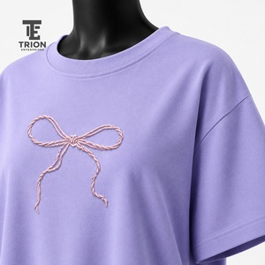 Women Embroidered T-<b>Shirts</b> Custom Casual Cotton Tops Stylish Floral Embroidery Short Sleeve Tees Soft Comfortable <b>Shirt</b> - Product Image 6