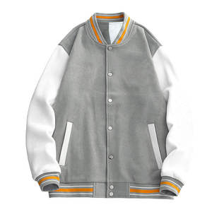 Best Quality Streetwear Men's Loose Fit Blank <b>Plain</b> <b>Varsity</b> <b>Jacket</b> Pullover Winter Letterman <b>Jackets</b> - Product Image 4