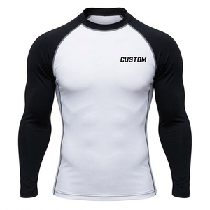 Wholesale Latest Design Solid Color Custom Printed <b>Men</b> <b>s</b> Rash Guard for <b>Swimming</b> MMA Martial Arts Wear - Product Image 1