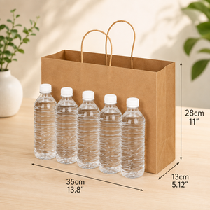 Bolsa de Compras de Papel Kraft Rectangular con Asas Retorcidas, Reciclable, Estilo Clásico, para Negocios - Product Image 5