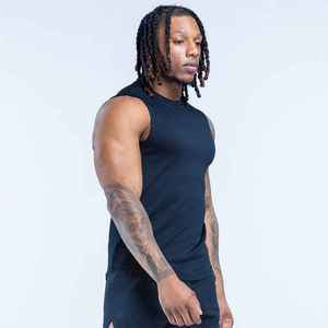 Men's O-Neck Solid <b>Black</b> <b>Tank</b> <b>Top</b> Casual <b>Knitted</b> Cotton Sleeveless <b>Top</b> for Active Lifestyle - Product Image 5