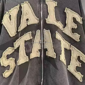 Sudaderas con cremallera desgastadas de primera calidad Sudaderas con capucha de alta calidad al por mayor gran cantidad producto barato sudaderas con capucha bordadas desgastadas - Product Image 3