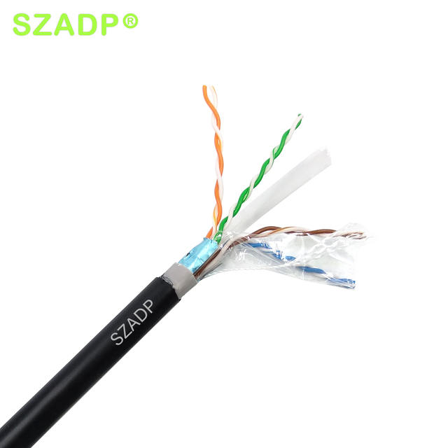 High Quality Double Jacket Shielded FTP Cat6 Outdoor 24AWG Solid Bare Copper CCA 305M Network Cable for Bangladesh Market