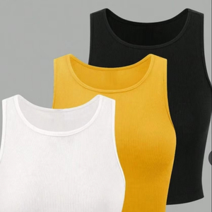 Débardeur court tendance pour femme, coupe ajustée, idéal pour l'été, style décontracté, basique mais de haute qualité, vente en gros - Product Image 1