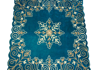 Elegant Beaded Embroidery Floral <b>Table</b> <b>Runner</b> Scrolled Decorative Linen <b>Dining</b> Wedding Holiday Decor Handmade Luxury Square - Product Image 5