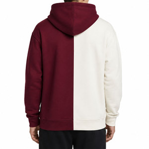 Sweat à capuche oversize pour homme avec poignets côtelés, poche kangourou zippée, coupe classique, pour l'automne et l'hiver - Product Image 2