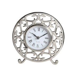 Vintage Square <b>Wooden</b> Table Clock Retro Metal Loop Stand Desk <b>Mantel</b> Clock Classic Roman Numerals Silent Quartz Table Clock - Product Image 4