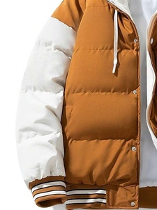 Unisex Brown White Solid <b>Waterproof</b> Quick Dry Bomber <b>Jacket</b> Thick Polyester Wadding Windproof 300g Casual <b>Winter</b> Wear - Product Image 6