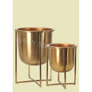 Jardinière classique en fer thermolaqué, durable, multi-usages, pour l'intérieur et l'extérieur, avec drainage - Product Image 2