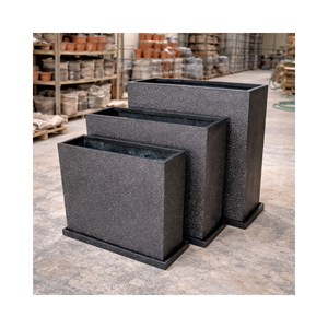 Ensemble de jardinières rectangulaires à plusieurs niveaux en fibre de verre, prêtes à être expédiées, pour jardin, patio, hôtel, décoration commerciale - Product Image 1