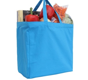 Customizable 190T Polyester Heavy Duty Expandable Folding Tote <b>Bag</b> Houndstooth Logo Reusable <b>Foldable</b> Grocery Shopping Cartoon - Product Image 1