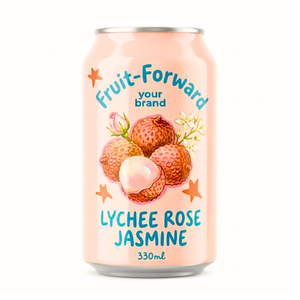Jus Mixte Personnalisé Litchi Rose Jasmin en Canette 330ml – Emballage Imprimé en Aluminium - Product Image 1