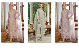 Traje Salwar Pakistaní al por Mayor, Tela de Organza con Bordado Intenso y Detalles Khatli, Mejor Precio - Product Image 2