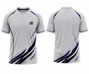 Camiseta Deportiva ZS SPORTS para Hombre, Negra y Blanca con Estampado Geométrico, Casual, de Manga Corta, Secado Rápido, Ecológica, Corte Regular, Cuello Redondo, Tejido de Punto - Product Image 3