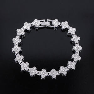 Flower Shape Lab Grown Crystal Rhinestone Hip Hop 14K Gold <b>Statement</b> <b>Necklace</b> S925 Silver Rhodium Luxury Party Jewelry Unisex - Product Image 6