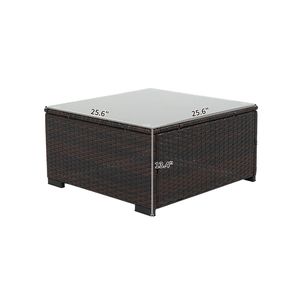 Set da Giardino in Rattan # # # # Cuscini con sfumature marroni # # # # 7 Pezzi # # # # Confezionamento Sottovuoto # # # # Blu Lago - Product Image 4