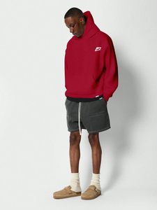 Pulls à capuche unisexes surdimensionnés pour hommes, épaules tombantes, logo personnalisé, épais 500 GSM, couleur unie, logo frontal – Vente en gros - Product Image 2