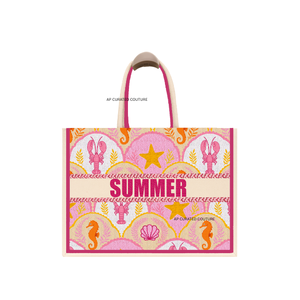 Bolso tote de verano hecho a mano con cuentas, personalizado con nombre, bolso de mano con cuentas de semillas, bolso de playa moderno y a la moda, lo último. - Product Image 1