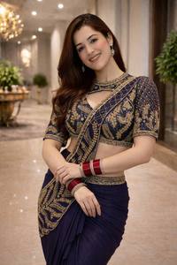 Blouse et dupatta brodés bleus, vêtements traditionnels indiens et pakistanais pour mariage et fête - Product Image 4