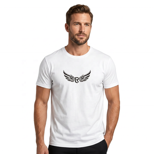 Großhandel 100% Baumwolle Schwarze Modische Herren-T-Shirts nach Maß Umweltfreundlich Schnelltrocknend Atmungsaktiv Canvas Lässig O-Ausschnitt Gestrickt - Product Image 4