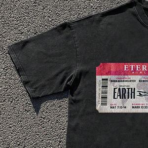 Camisetas de algodón 100% personalizadas del fabricante Heavyweight 280gsm Black Cropped Boxy T Shirt Neck Graphic Printed Plus Size para hombres - Product Image 4