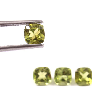 Peridoto Natural de 3x3 mm, Corte Cojín, Facetado, Calibrado, Gema Suelta, Calidad AAA, Hecho a Mano en India para la Fabricación de Joyas, Lote al por Mayor - Product Image 2