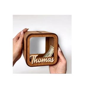 Caja de Madera Estilo Vintage para Monedas, Hucha Segura con Candado, Caja de Dinero de Madera Hecha a Mano, Decoración Rústica para Escritorio, Hucha para Ahorrar Monedas - Product Image 3