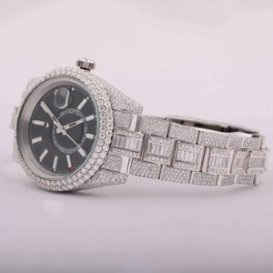 Reloj Deportivo de Lujo para Hombre de 41 mm con Esfera Escarchada, Grandes Diamantes Moissanite, Logotipo Personalizado, Caja de Acero Inoxidable, Reloj de Cuarzo Estilo Hip Hop - Product Image 5